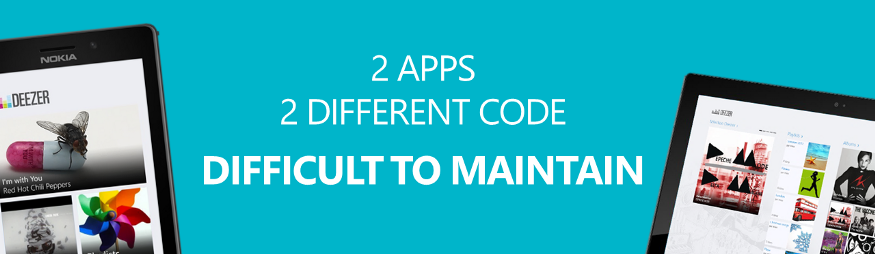 2 apps, 2 different codebase, difficult to maintain